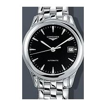 Longines Flagship Automatic 35.5mm Watch - Black Dial, Stainless Steel Bracelet L47744526 Sale Authentic