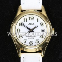 Lorus Analog Easy Read White Band Wr Date Luminescent Sport Nurse Watch