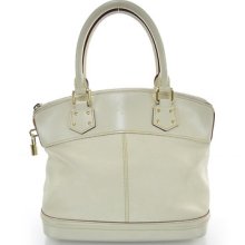 Louis Vuitton Suhali Lockit Purse Hand Bag Tote White Lv