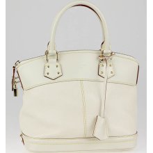 Louis Vuitton White Suhali Leather Lockit PM Bag