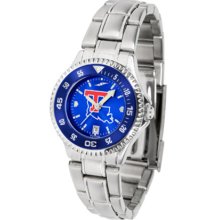 Louisiana Tech Bulldogs Competitor AnoChrome Ladies Watch with Steel Band and Colored Bezel