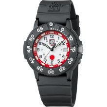 Luminox Mens Limited Edition Red Cross Japan Tsunami Aid Plastic Watch - Black Rubber Strap - White Dial - L3007.JTAF