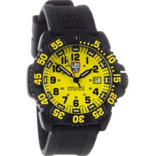 Luminox Navy Seal Colormark 3050 Series Watch Yellow/Black/PC Carbon-Sig PU Strap, One Size