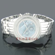 Luxurman Watches Mens Diamond Watch 0.25ct Blue