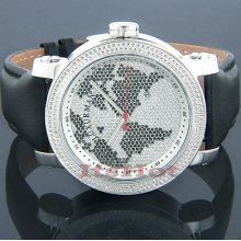 Luxurman Watches World Map Mens VS Diamond Watch .18ct