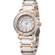 Luxury Ladies Watches Women Exquisite Wristwatch Ceramic Band Crystal Case 71101