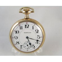 Mans 1917 antique Hampden 21 jewel William McKinley railroad train pocket watch 16 size gold filled