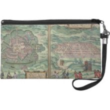 Map of Mexico and Cuzco, from 'Civitates Orbis Ter Wristlet Purse