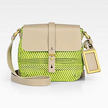 Marc by Marc Jacobs Werdie Woven Mixed-Media Shoulder Bag - Yellow-Nude