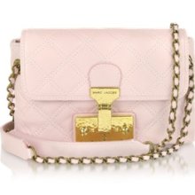 Marc Jacobs Designer Handbags, The Single Light Pink Leather Shoulder Bag