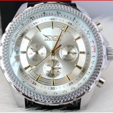 Men lacework White dial 6 Hands Automatic Mechanical Watch Gift