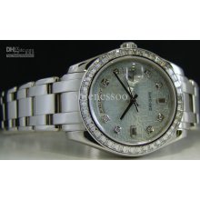 Mens 39mm Platinum Glacier Diamond Jubilee Dial Automatic Mens Watch