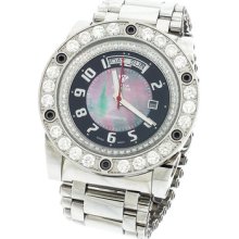 Mens Aqua Master Automatic Mother Of Pearl Dial 7.65ct White Diamond Watch W119