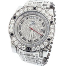 Mens Aqua Master Automatic 17.00ct White & Black Diamond Dial Band Watch 119d2