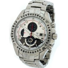 Men's Aqua Master Silver Tone Dial Case Chrono 1.50 Ct Black Diamond Watch W336