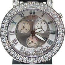 Mens Diamond Benny & Co Watch Round Cut F-G Color 2 Row 5.50ct