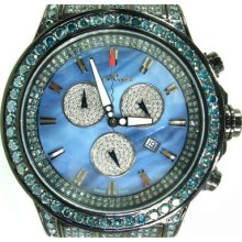 Mens Diamond Blue Color Joe Rodeo Master Pilot JMP23 27.70ct