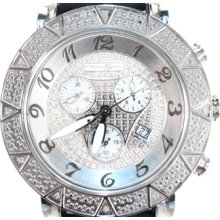 Mens Diamond Round Cut H Color Joe Rodeo Techno Swiss Watch 0.12ct