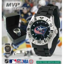 Mens Game Time MVP Series Logo Watch Adjustable PU strap All Metal Case NHL
