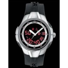 Men's Hour Sector 210 Anadigit Black Chronograph Watch 3251211025