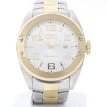 Men's Invicta 7331 Signature Ii Silver Dial Two-tone Stainless-steel Watch 7.5