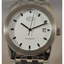 Mens Octo Automatic White Dial Stainless Steel Date Swiss Watch