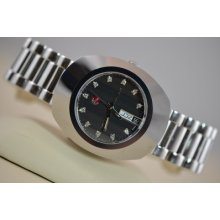 Mens Rado Diastar Automatic Black Diamond Dial Stainless Steel Watch