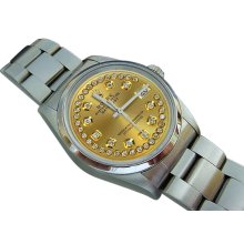 Mens rolex datejust watch smooth bezel oyster bracelet