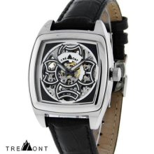 Mens Tremont Automatic Luxury Watch With Leather Strap, Exhibition Back