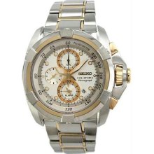 Men's Two Tone Velatura Alarm Chronograph Silver Dial