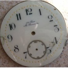 Mi-chronometro Vintage Big Pocket Watch Movement & Enamel Dial For Parts