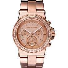 Michael Kors Crystal Bezel Chronograph Watch, 43mm Rose Gold