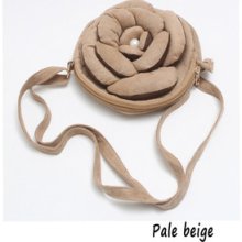 Microfiber Big Pearl Flower Rose Petal Purse Handbag Shoulder Bag Cross Body