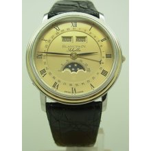 Mint Gold / S.s Blancpain Villeret Lcholla Full Calendar Moon Phase Men Watch