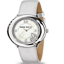 Miss Sixty Ladies Watch Srk005 In Collection Fiesta, 2 H And S, Mop Dial And White Strap