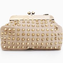 Modern Vintage Snap Clutch - beige One Size