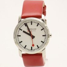 Mondaine Women s Simply Elegant A672 Red Leather Analog Watch