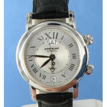 Montblanc 8562 Star Reveil Alarm Automatic Silver Dial Watch $5100