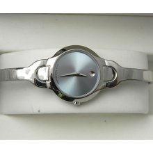 Movado Kara Blue Museum Dial Stainless Steel Swiss Quartz Watch Mint