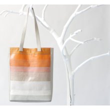 Multicolor Leather Tote with apricot cotton lining, removable leather key strap, shoulder bag, patchwork bag, laptop bag, shoulder bag