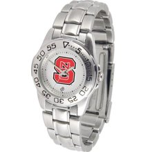 NC State Wolfpack NCSU Womens Steel Sports Watch