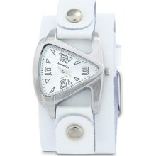 Nemesis Women's Classic Stainless Steel White Traingle Face Watch (Nemesis Classic Stainless Steel Leather Cuff Watch)