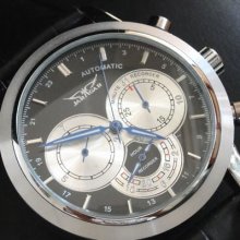 New Arrival Mens 6 Hands Black dial Automatic Mechanical Watch Gift