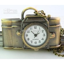 New Design Antique Camera Pocket Watch Chain Cute Vintage Pendant Ne