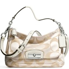 New With Tags $278 COACH Kristin Signature East - West Crossbody Bag Khaki 22302