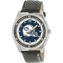 NFL Watches - Men's Leather Strap Tennessee Titans Stainless Watch