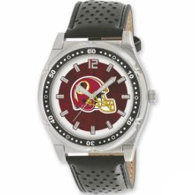 NFL Watches - Men's Leather Strap Washington Redskins Stainless Watch