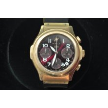 Nice Mens Hublot Mdm 18 K Solid Rose Gold Chronograph Wristwatch Keeping Time!!!