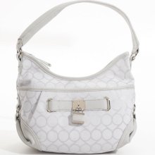 Nine West 9 Jacquard Small Hobo - White/Grey- White Light Grey/Mist Grey