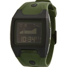 Nixon Lodown Matte Black Surplus Army Green Polyurethane Digital Mens Watch